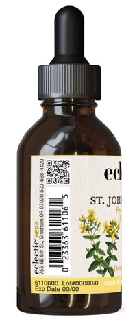Thumbnail for ECLECTIC INSTITUTE Kids Herbs - St. John's Wort, Black Cherry Flavor | Herbal Health Supplement, Promotes a Positive Mood | 1 fl oz (30 ml)