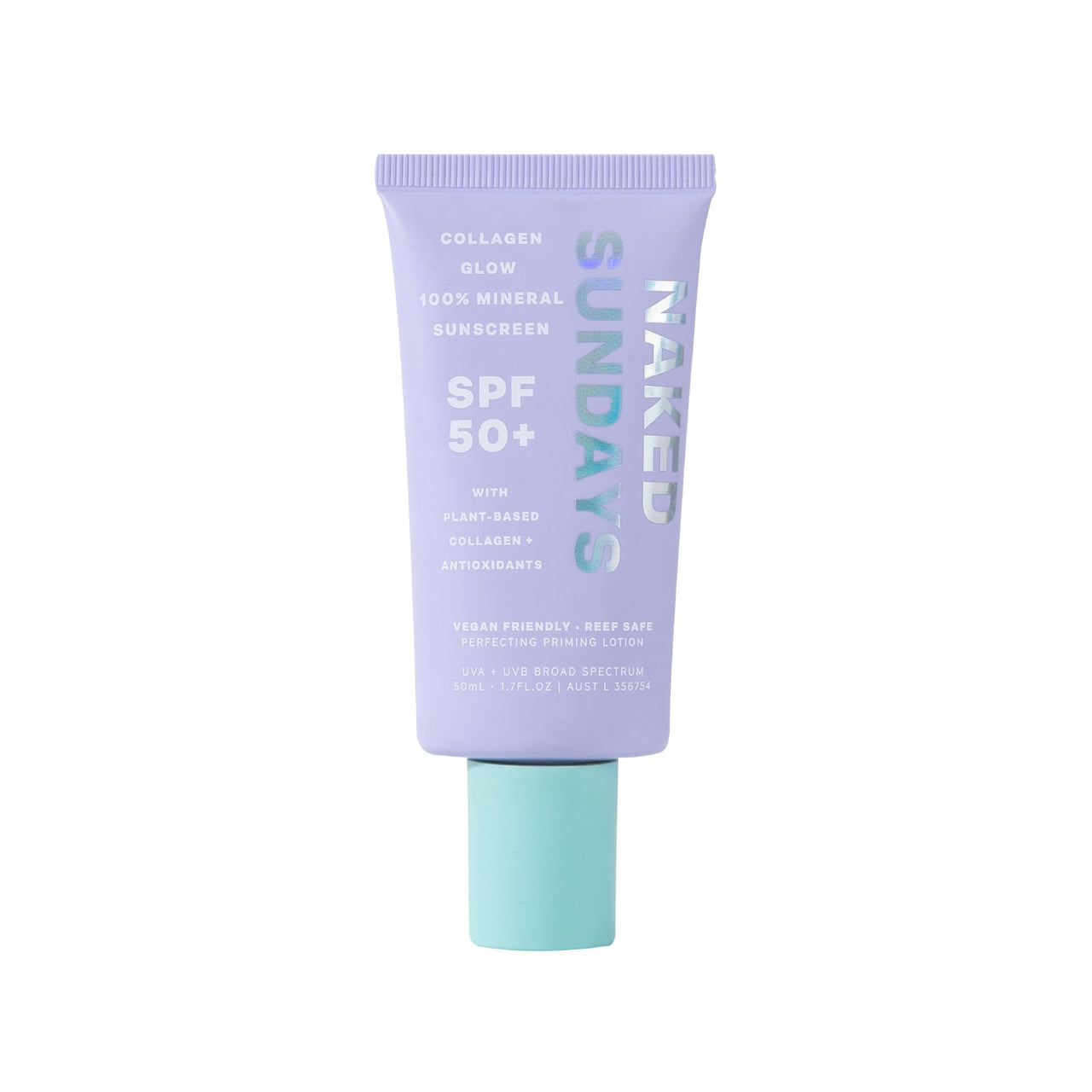Naked Sundays SPF 50 Daily Facial Moisturizer & Sunscreen Primer | Zinc Oxide Face Lotion with Hydrating, Glow-Boosting Skincare | Lightweight Broad-Spectrum UVA/UVB Protection, 50ml
