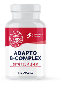 Thumbnail for Vimergy Adapto B Complex, 120 Servings – High Potency with 8 B Vitamins, Rhodiola & Hawthorn Berry – Supports Mental Energy, Cognition, Mood - Non-GMO, Kosher, Vegan, Paleo, No Gluten, No Soy