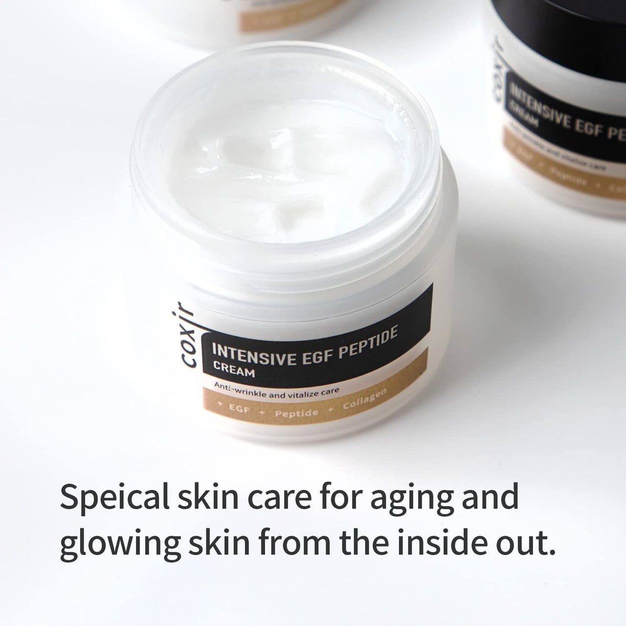 coxir INTENSIVE EGF PEPTIDE GIFT SET / Birthday Gift /Foam Cleanser+Serum+Cream/EGF, Peptide, Niacinamide, Collagen l Lightweight, quick absorbing, Lifting, Firming l Korean Skincare