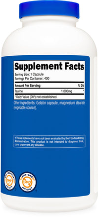 Thumbnail for Nutricost Taurine 1000mg, 400 Capsules