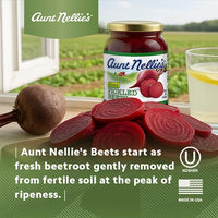 Thumbnail for Aunt Nellie’s Sliced Pickled Beets | Tangy, Earthy, Sweet and Delicious | Deep Vibrant Ruby Red-Purple | Grown in the USA | Smoothies, Salads, Side Dishes (16oz, 4-Pack)