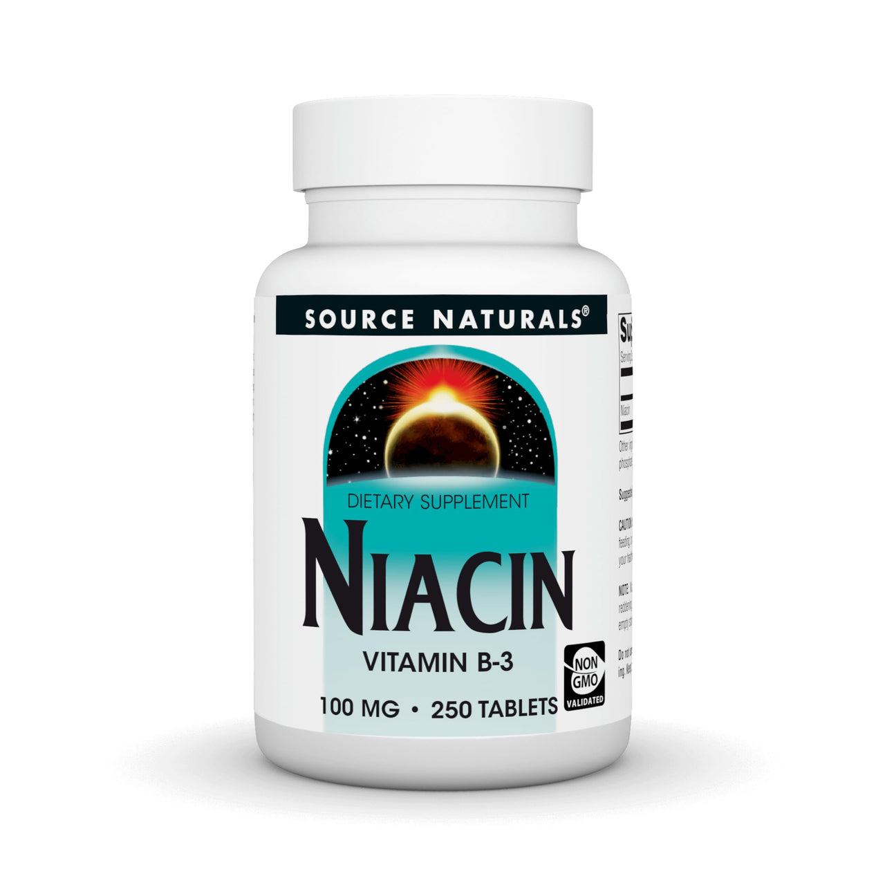 Source Naturals Niacin, Vitamin B-3, Non-GMO, 100 mg - 250 Tablets