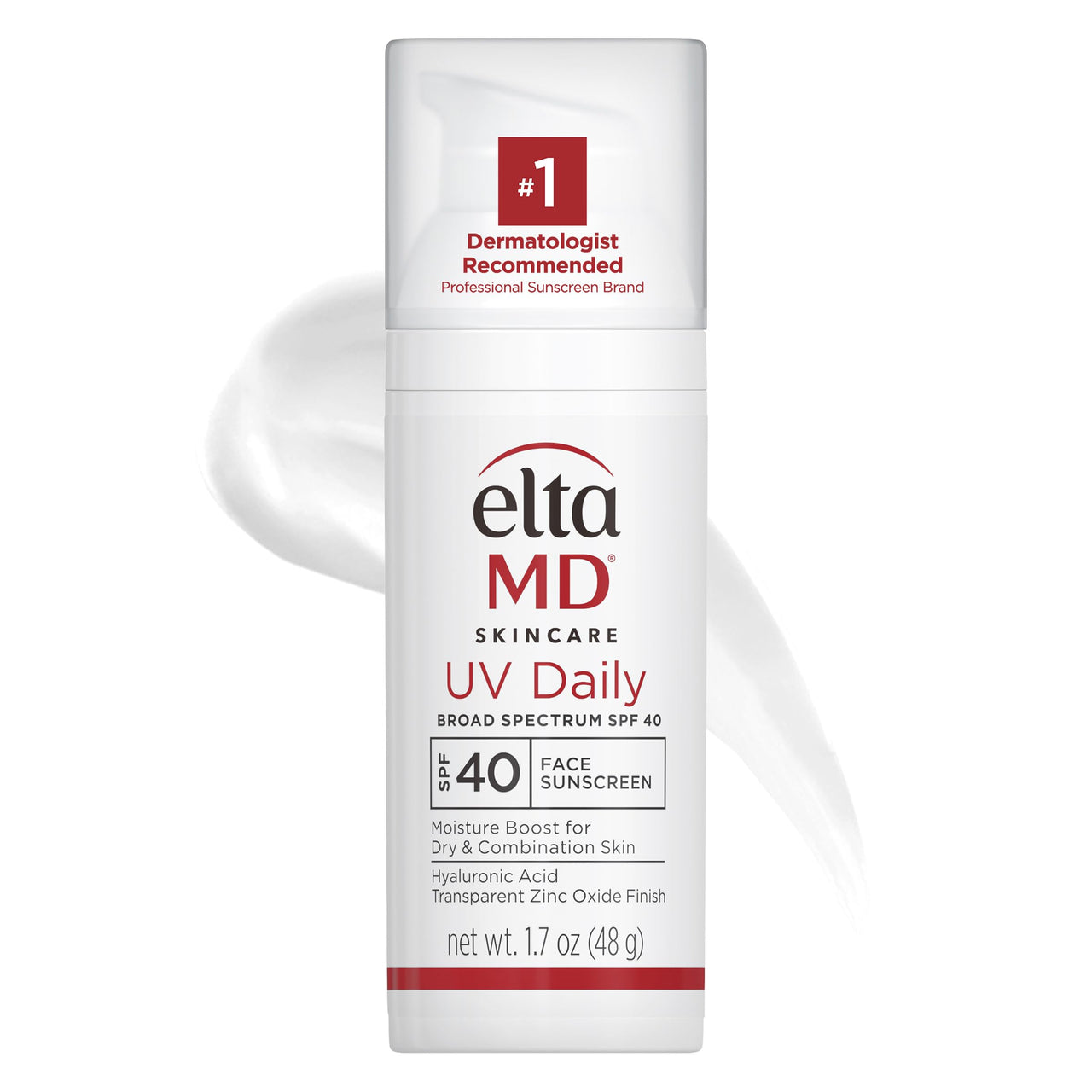 EltaMD UV Daily SPF 40 Face Sunscreen Moisturizer with Zinc Oxide, Daily Face Moisturizer with SPF, Sunscreen, For Dry Skin 1.7 oz Pump
