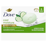Thumbnail for Dove Beauty Bar Soap Cool Moisture Cucumber & Green Tea Scent, 8 Bars for Refreshed Skin, Leaves Skin Refreshed 3.75 oz