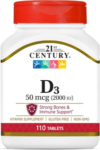 Thumbnail for 21st Century D3 2000 IU Tablets, 110 Count