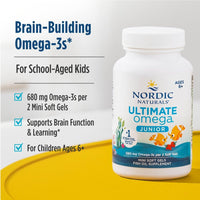 Thumbnail for Nordic Naturals Ultimate Omega Jr., Strawberry - 120 Mini Soft Gels - 680 Total Omega-3s with EPA & DHA - Brain Health, Mood, Learning - Non-GMO - 60 Servings