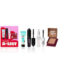 Thumbnail for Benefit A List Mini volumizing mascara, brow setter, matte bronzer, & smoothing pore primer