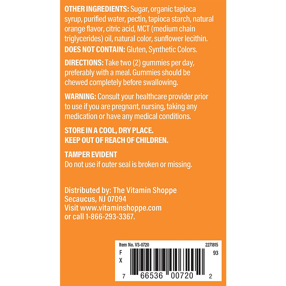 Hair, Skin & Nails Gummies a" 5,000MCG of Biotin per Serving a" Orange (120 Gummies)