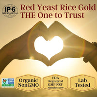 Thumbnail for Red Yeast Rice Gold, Made with 600 mg Organic Red Yeast Rice - IP6 International - 120 Vegetarian Capsules