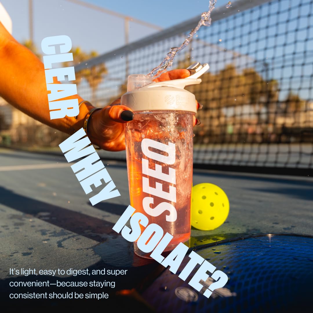 SEEQ Clear Protein Powder - Blue Razz Freeze - 22 Servings - 22g Clear Whey Protein Isolate - Zero Sugar - 0g Lactose - Allergen Friendly - GLP1 Support - Bone Health - Muscle Post Workout Recovery