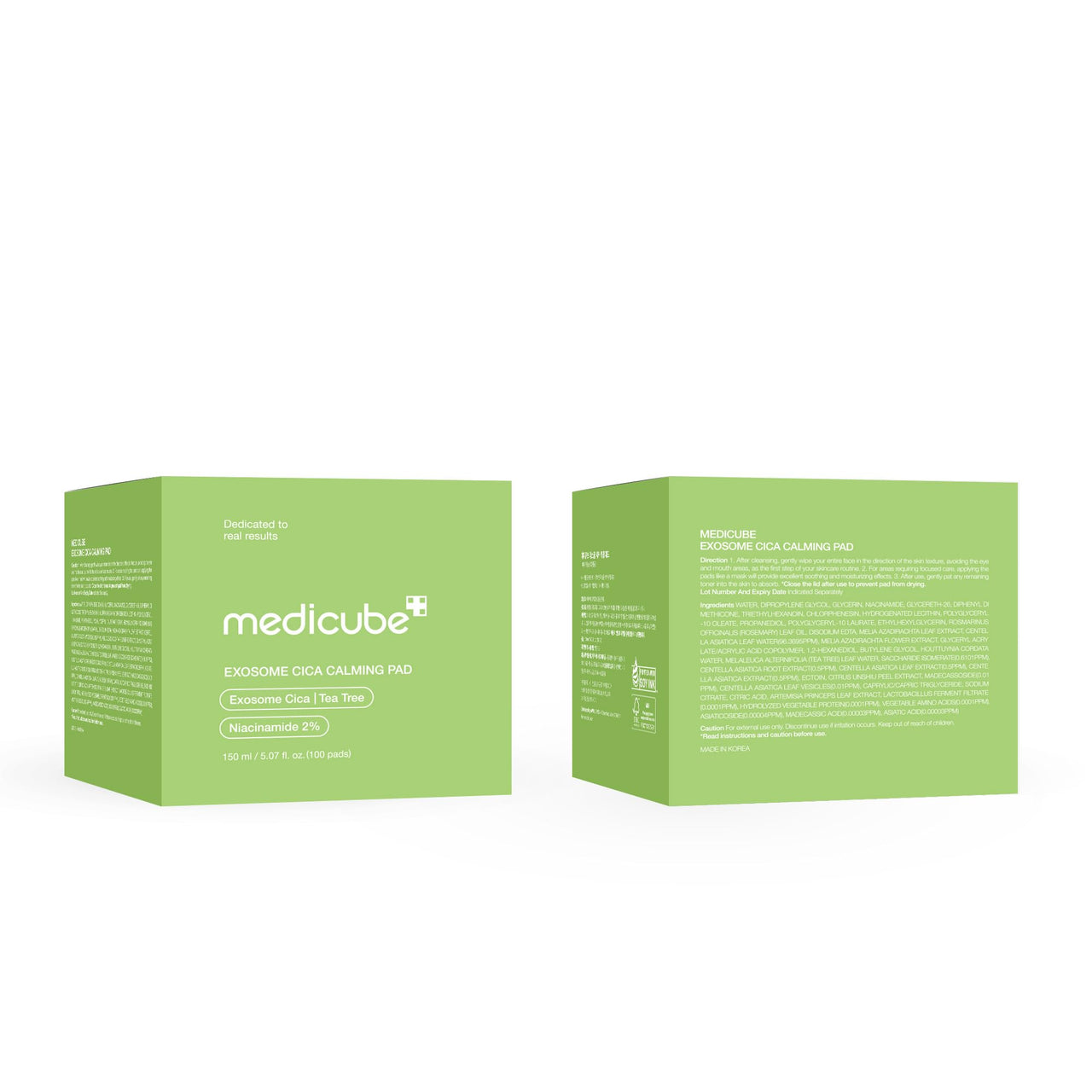 medicube Toner Pads Exosome CICA Tea Tree Calming Toner Pad for Sensitive Skin | Centella Asiatica for Redness, Breakouts | Low-irritating & Hydrating Care | Korean Skincare, 100 Pads (1 Pack)