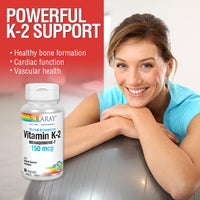 Thumbnail for Solaray Triple Strength Vitamin K-2 as MK-7 150 mcg - Vitamin K2 MK7 Supplement for Bone Health Support, Pure Vit K2 as Menaquinone for Women and Men - 30 Vegan Capsules