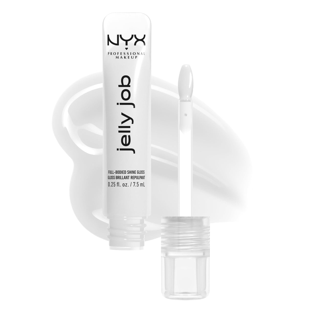 NYX PROFESSIONAL MAKEUP Jelly Job Lip Gloss, Lip Tint Gloss with Full-Bodied, Smoothing, and Hyper-Glossy Shine - Just Jelly (Clear)