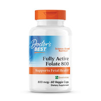Thumbnail for Doctors Best Fully Active Folate 800 with Quatrefolic, Supports Fetal Health, Non-GMO, Gluten Free, Vegan 60 Veggie Caps