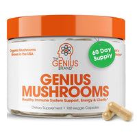 Thumbnail for Genius Mushroom Supplement - Full-Spectrum Lion’s Mane, Cordyceps, Reishi -Daily Brain Nootropic for Energy, Focus, Memory & Overall Wellness - 180 Capsules – Organic for Mental Clarity & Performance