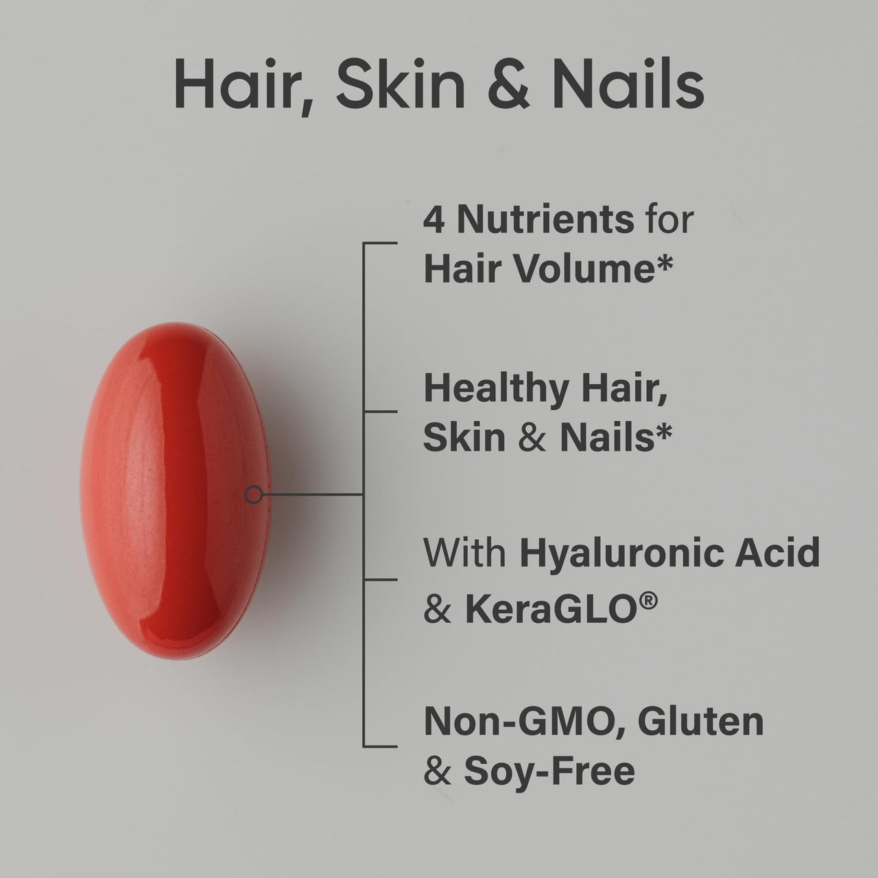 Sports Research® Hair, Skin & Nails Complex - Supports Hair Growth, Glowing Skin & Strong Nails - w/Lustriva® Biotin, Collagen, Hyaluronic Acid & KeraGLO® Keratin - Non-GMO, Gluten-Free, 60 Softgels