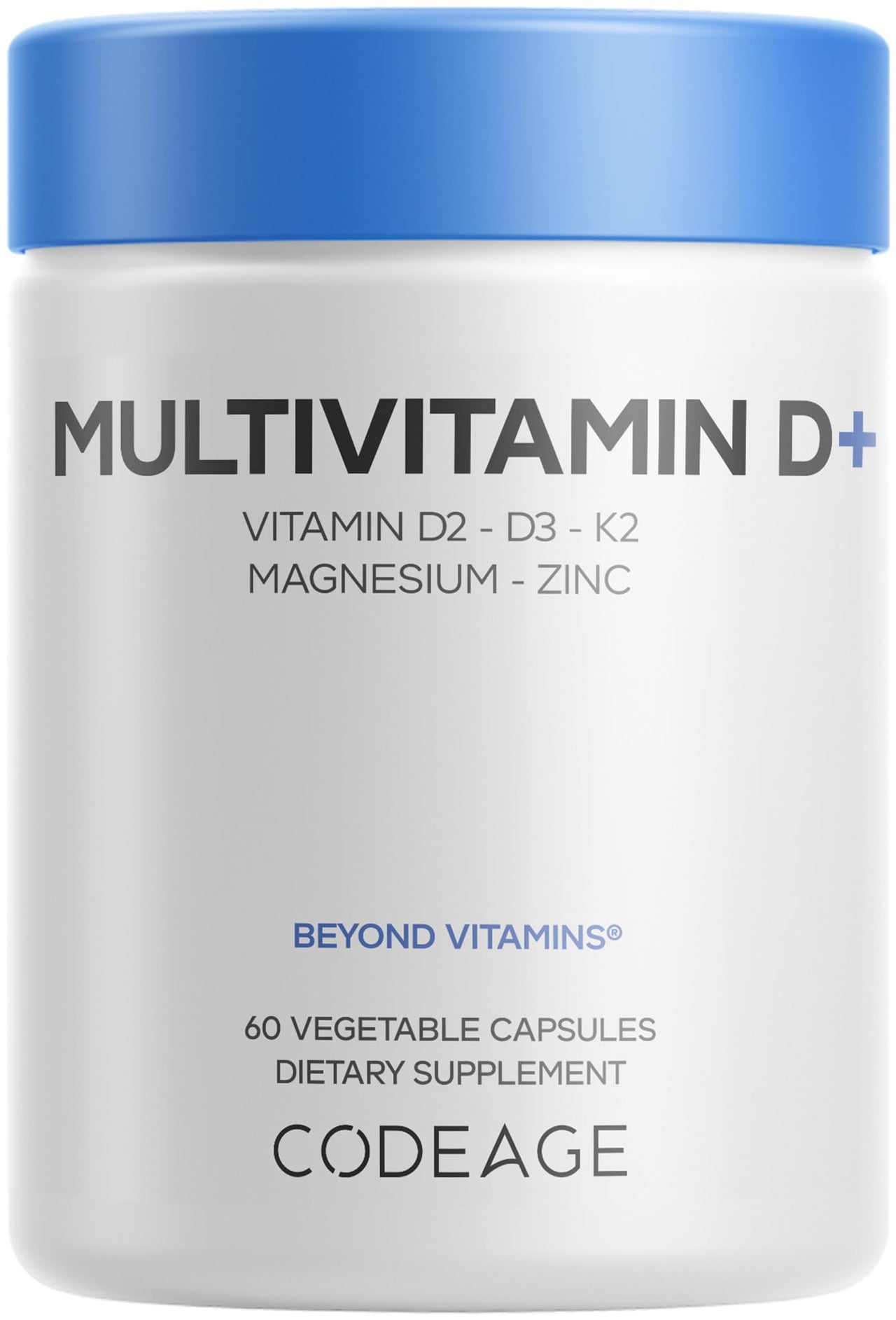 Codeage Multivitamin D with K2, Magnesium & Zinc, 60 Capsules