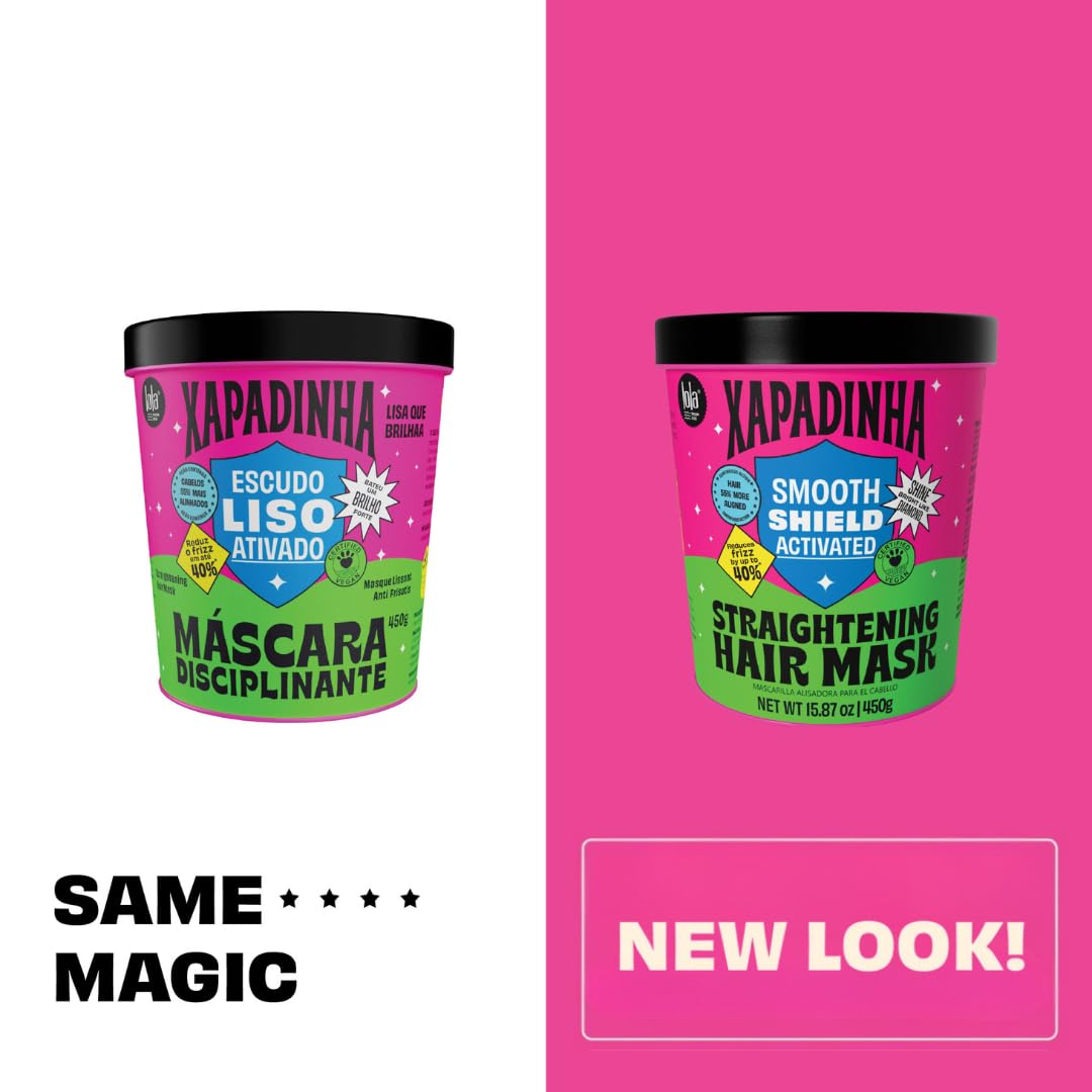 Lola From Rio - Xapadinha - Disciplining Hair Mask For Straight or Straightnened Hair, 55% Alignement, 40% Reduction in Frizz, Intense Shine 15.87 Fl Oz