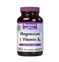 Thumbnail for Bluebonnet Nutrition Magnesium & B6 – 400 mg Magnesium Oxide & Aspartate with Vitamin B6 25 mg – Heart & Brain Magnesium Complex for Women & Men* - Non-GMO, Vegan, Gluten-Free - 90 Vegetable Capsules