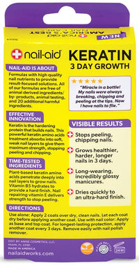 Thumbnail for Nail-Aid Keratin 3 Day Growth Nail Treatment & Strengthener, Clear, 0.55 Fl Oz