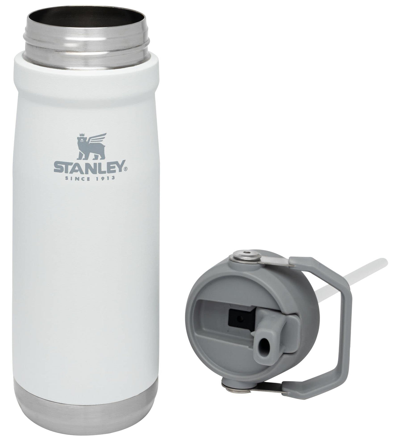 STANLEY IceFlow Flip Straw Water Bottle 22 oz | Built-In Straw for Travel and Sports | Lightweight and Leak Resistant | Insulated Stainless Steel | BPA-Free | Polar