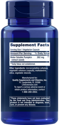 Thumbnail for Life Extension Water-Soluble Pumpkin Seed Extract, 60 Vegetarian Capsules (Pack of 2)