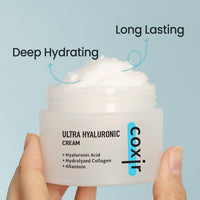 Thumbnail for coxir Ultra Hyaluronic Cream– Intense Hydration Moisturizer for Dry, Dehydrated Skin | Hyaluronic Acid & Aloe Vera | Lightweight Korean Face Cream for Winter Dryness & Glowing Skin 50ml (1.69 fl oz)