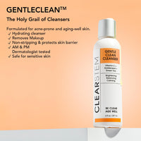 Thumbnail for CLEARSTEM - GENTLECLEAN Vitamin C Infused Calming Wash - Facial Cleanser, Makeup Remover - Goldenseal + Green Tea - Facial Skin Care Products - Vegan, Gluten Free, Cruelty Free - 6 fl oz / 207ml