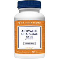 Thumbnail for The Vitamin Shoppe Activated Charcoal 520MG for Digestive Health (100 Capsules)