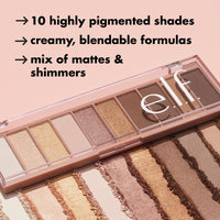 Thumbnail for e.l.f. Perfect 10 Eyeshadow Palette, Ten Ultra-pigmented Shimmer & Matte Shades, Vegan & Cruelty-free, Nude Rose Gold (Packaging May Vary)