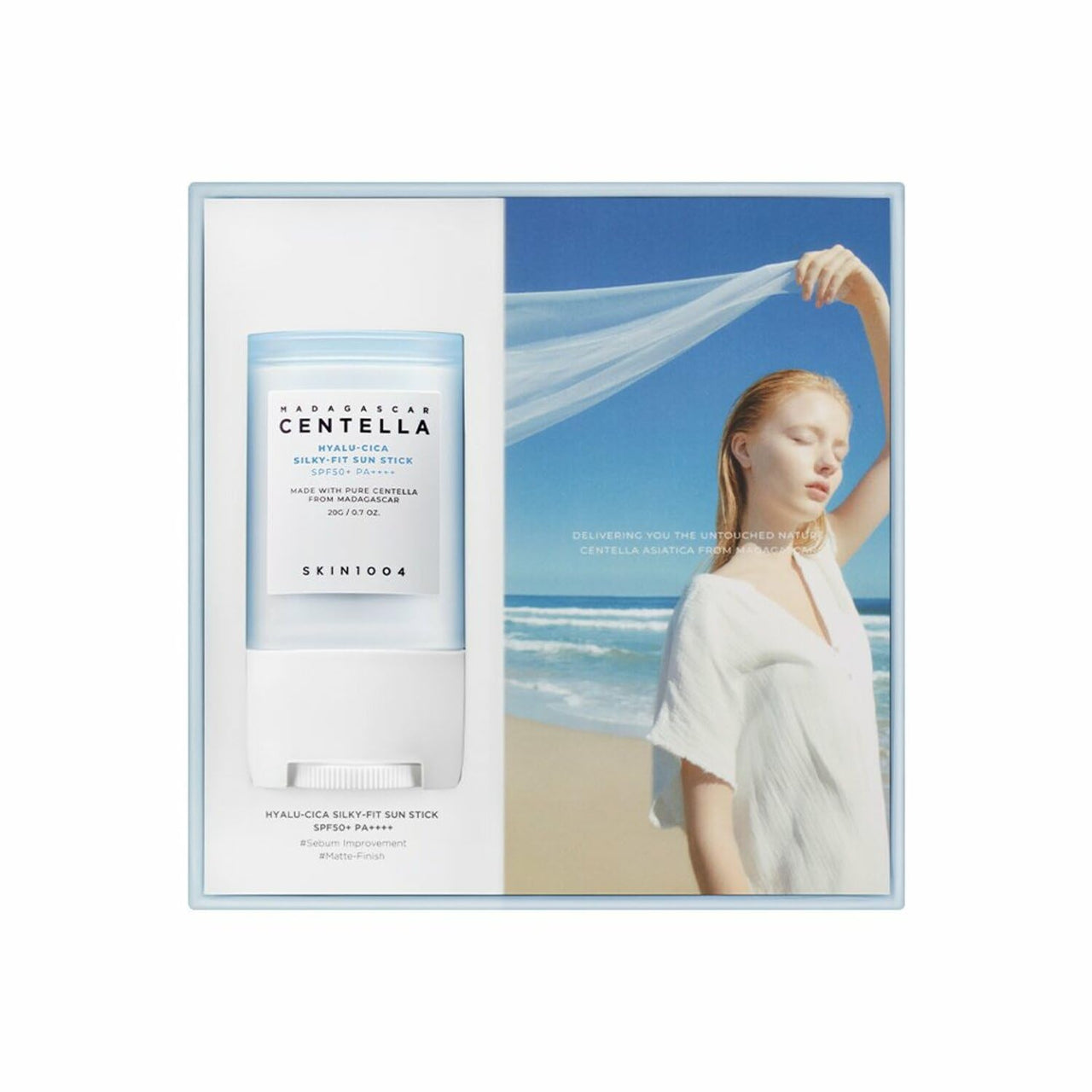 SKIN1004 SKIN 1004 - Hyalu Cica Sunsational Kit. Madagascar Centella Hyalu-Cica Silky-Fit Sun Stick X1 and Madagascar Centella Hyalu-Cica Water-Fit Sun Serum Mini X2 korean gift set