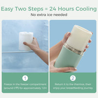 Thumbnail for Momcozy 22oz Portable Breast Milk Cooler for Outdoor, Life Saver with 360° Total Cooling for 24 Hours, Larger Capacity Travel Breastmilk Chiller with 2pcs Baby Bottles for Breastmilk Storage, Green