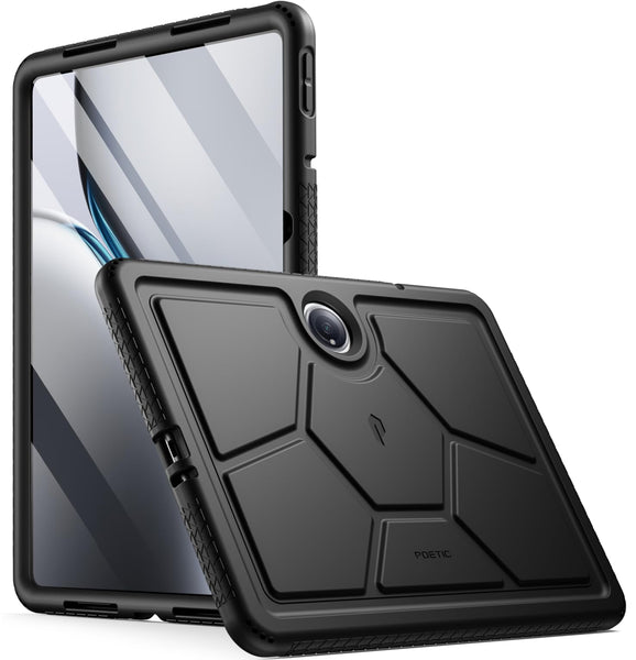 Poetic TurtleSkin Case for OnePlus Pad 2 12.1 inch (2024), Heavy Duty Shockproof Rugged Kids Friendly Drop Protection Silicone Cover Case, Black