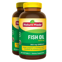 Thumbnail for 2 x 200Pk Nature Made Fish Oil 1200 mg Softgels Omega 3