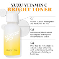 Thumbnail for Saturday Skin 3-Piece Skin Care Set Yuzu Vitamin C Sleep Mask Yuzu Vitamin C Bright Toner and Eye Cream Overnight Facial Masks Korean Beauty Best Vitamin C Skincare Set