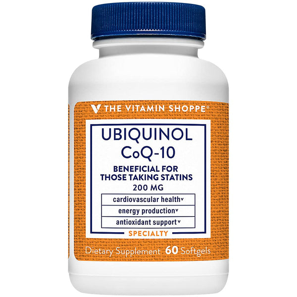 Image 1 of The Vitamin Shoppe Ubiquinol CoQ-10 200mg - Beneficial for Those Taking Statins – Supports Heart & Cellular Health and Healthy Energy Production, Essential Antioxidant – Once Daily (60 Softgels)