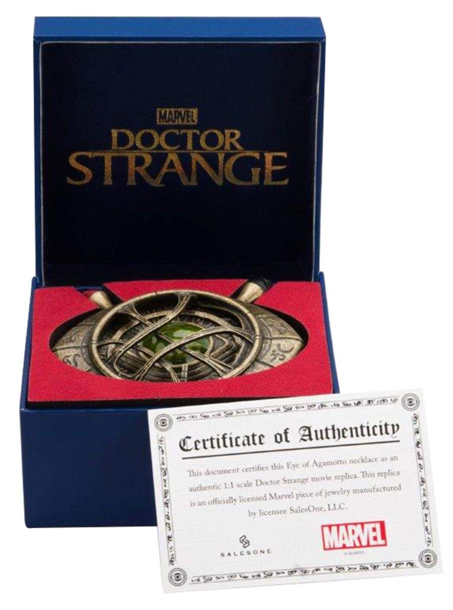 Marvel’s Doctor Strange Eye of Agamotto Replica Necklace | Officially Licensed Marvel Collectible Prop | Premium Quality Movie Replicas | Superhero Accessory Perfect For Cosplay, Costumes, Halloween