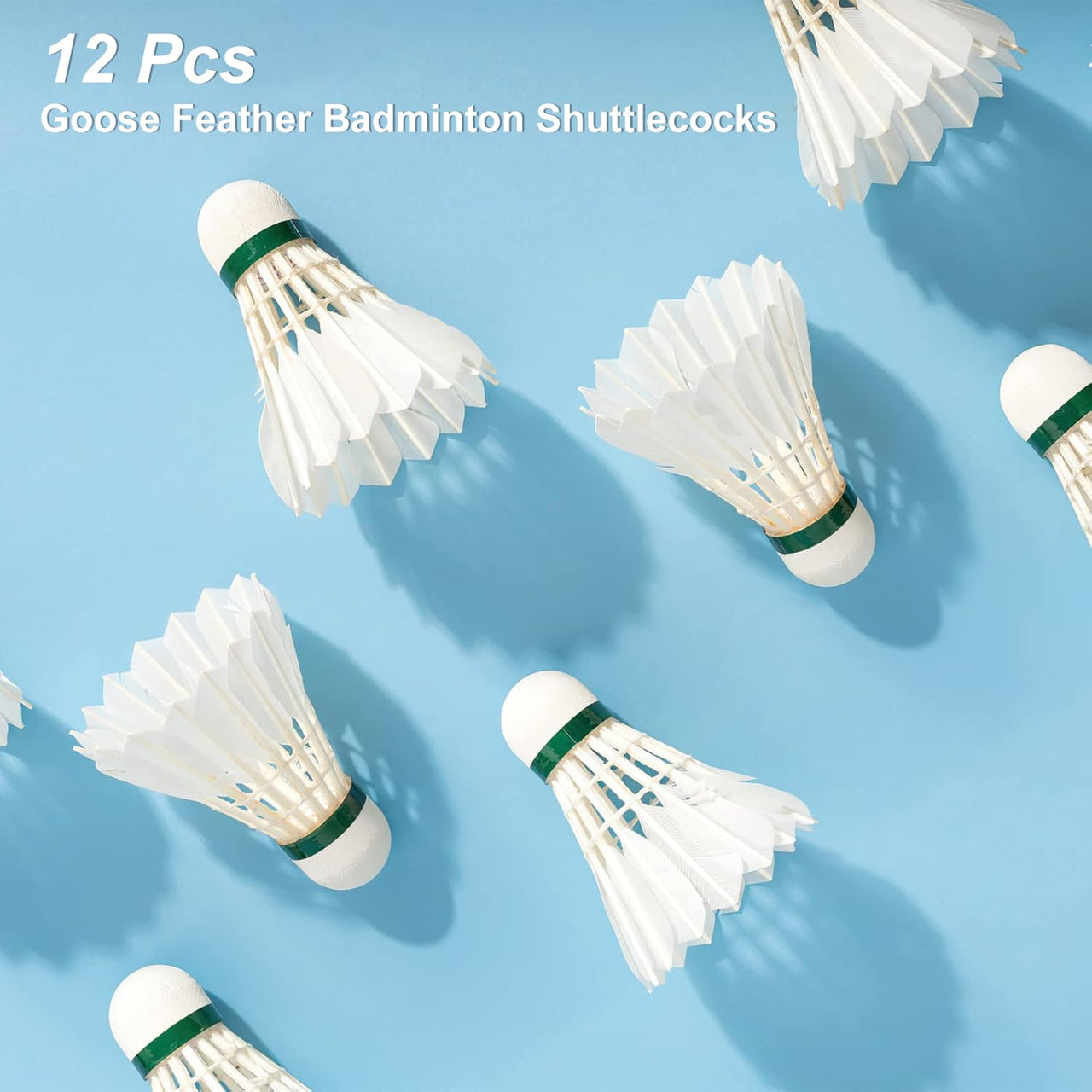Philonext Goose Feather Badminton Shuttlecocks Birdies, 12 Pack Hight Speed Training Badminton Balls with Great Stability for Indoor Outdoor Sports Activities