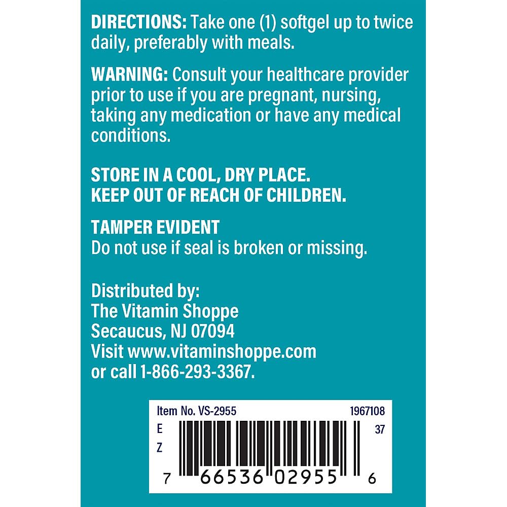 The Vitamin Shoppe Evening Primrose Oil 1300mg - GLA Omega-6 | Women's Hormonal Balance | 120 Softgels | Cold-Pressed