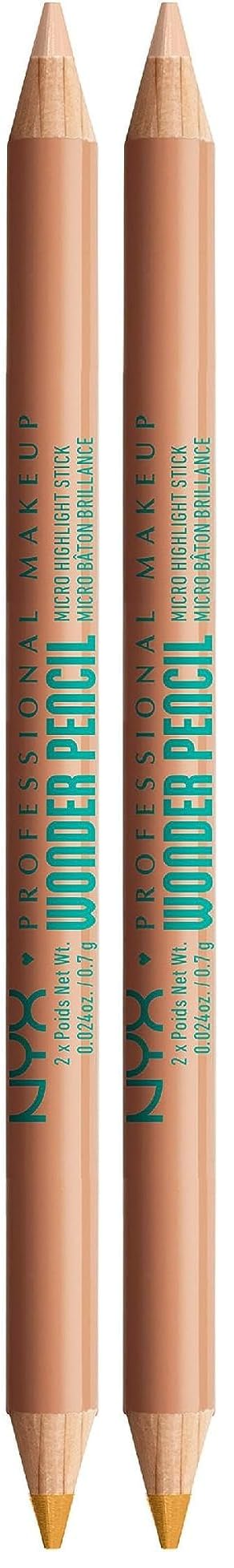 NYX PROFESSIONAL MAKEUP Wonder Pencil, Multi-Use Micro Highlighter & Concealer Stick - Deep (Pack of 2)