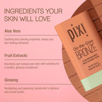 Thumbnail for Pixi On-the-Glow Bronze - RichGlow, Hydrating Tinted Moisture Bronzer Stick with Ginseng, Aloe Vera & Fruit Extracts, For Cheeks & Lips, 19g / 0.6oz, Paraben-Free