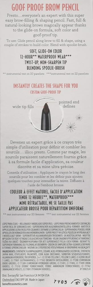 Benefit Goof Proof Brow Pencil Super Easy Eyebrow Shaping and Filling Tool - Shade 4