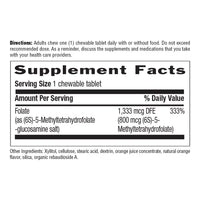 Thumbnail for Country Life Methylfolate Chewable Tablets - Metabolically Active Folate - Great Tasting Orange Flavor - Gluten-Free - Smooth Melts - Vegan B12 - Women's Vitamins - Daily Supplement - 60 Tablets