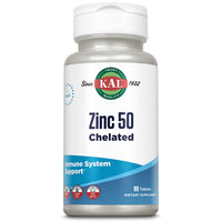 Thumbnail for KAL Zinc 50mg Amino Acid Chelate, Immune Support Supplement, Healthy Metabolism and Immune System Formula, Enhanced Absorption, Vegan, Gluten Free, 60-Day Money Back Guarantee, 90 Servings, 90 Tablets