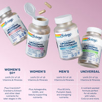 Thumbnail for SOLARAY Liposomal Multivitamin for Women, Enhanced Absorption, High Potency w/Iron, Vitamin D, Vitamin C, B12, Biotin, CoQ10, Immune Support, Bone Health, Vegan, 60 Servings, 120 VegCaps
