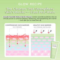 Thumbnail for Glow Recipe Avocado Ceramide Facial Cleanser, Korean Double Cleanse Second Step, Hydrating Gel-to-Foam Face Wash for Dry Skin, Barrier Support, Hyaluronic Acid + Colloidal Oatmeal (150ml)
