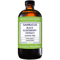 Thumbnail for The Vitamin Shoppe Sambucus Black Elderberry Extract Liquid - Immune & Seasonal Support | Concentrated Formula | 16 oz | Great Taste
