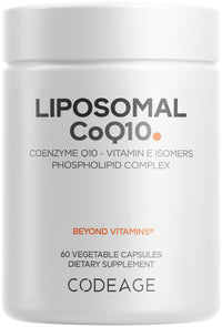 Thumbnail for Codeage Liposomal CoQ10 Supplement - 125 mg Coenzyme Q10 with Vitamin E Isomers Tocopherols - 2-Month Supply - 1 Capsule Per Serving - Liposomal Delivery - Vegan, Non-GMO, Gluten-Free - 60 Capsules