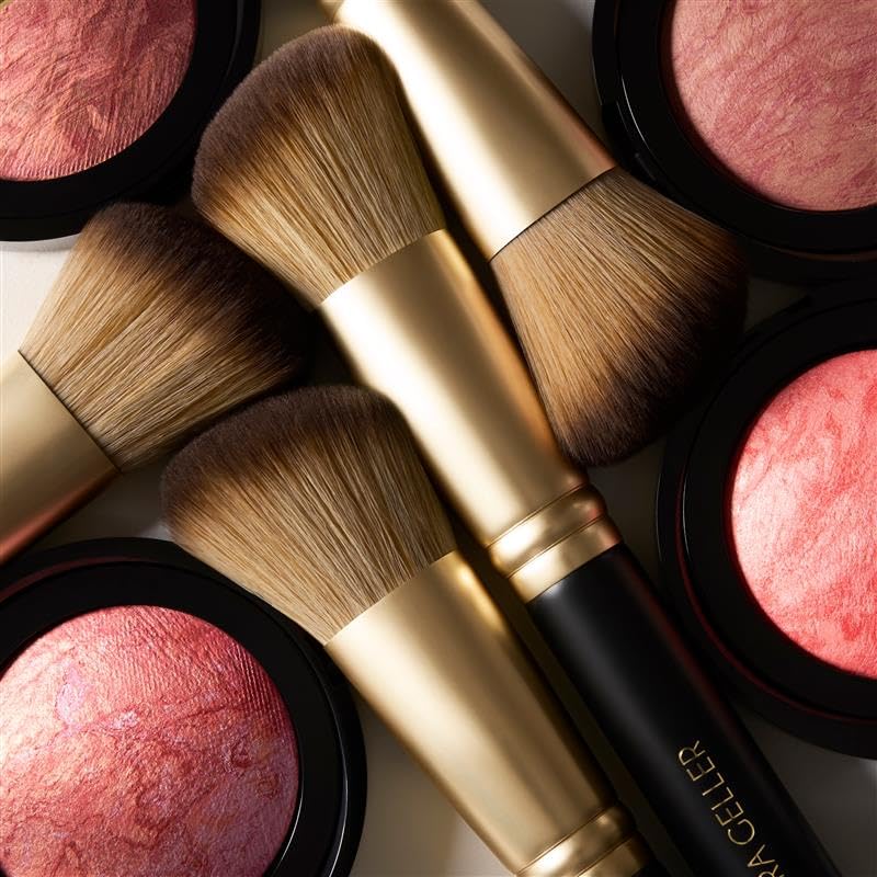 LAURA GELLER NEW YORK Baked Blush-n-Brighten Marbleized Blush + Angled Brush (01 Tropic Hues, 47mm)